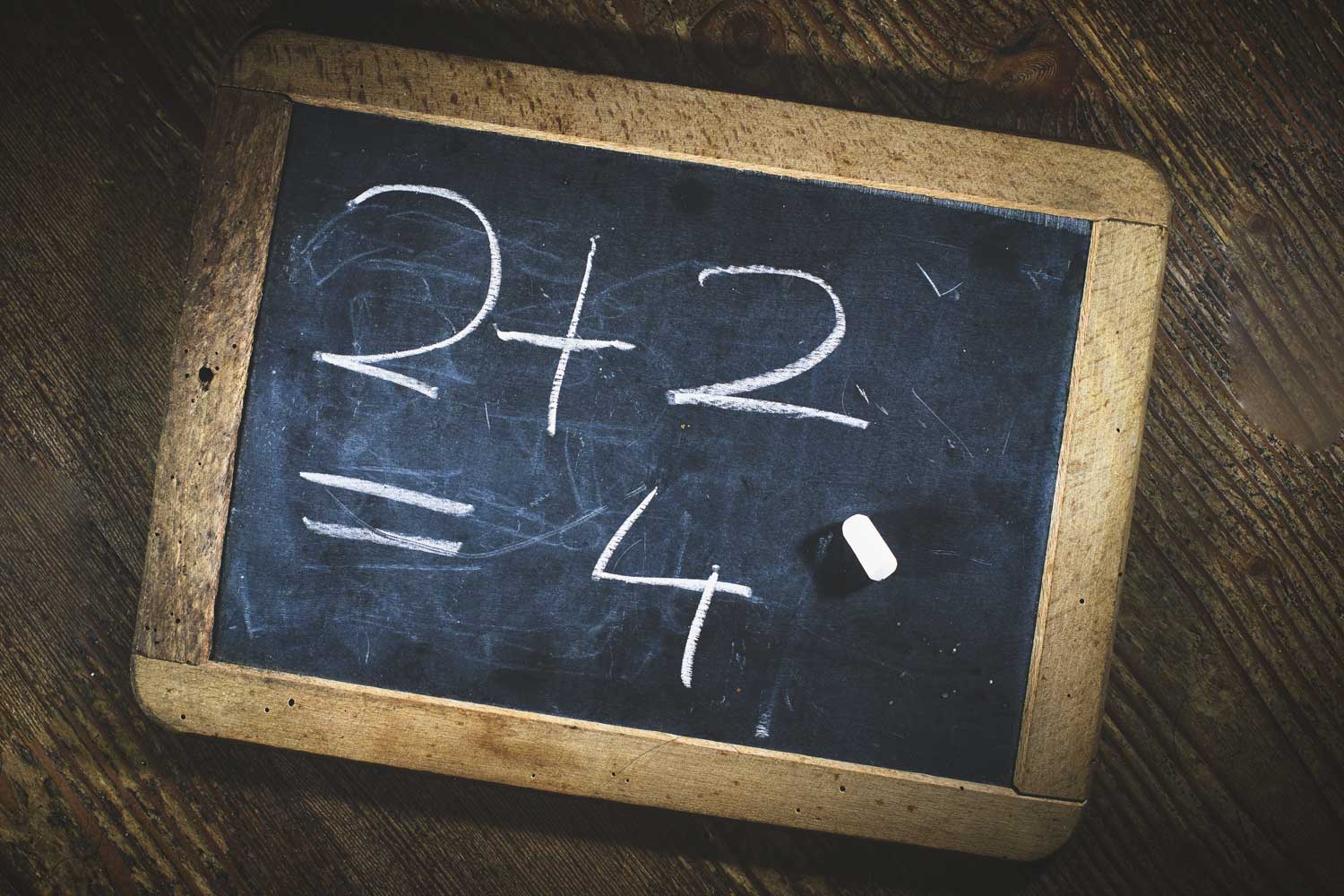 blackboard with an simple equation